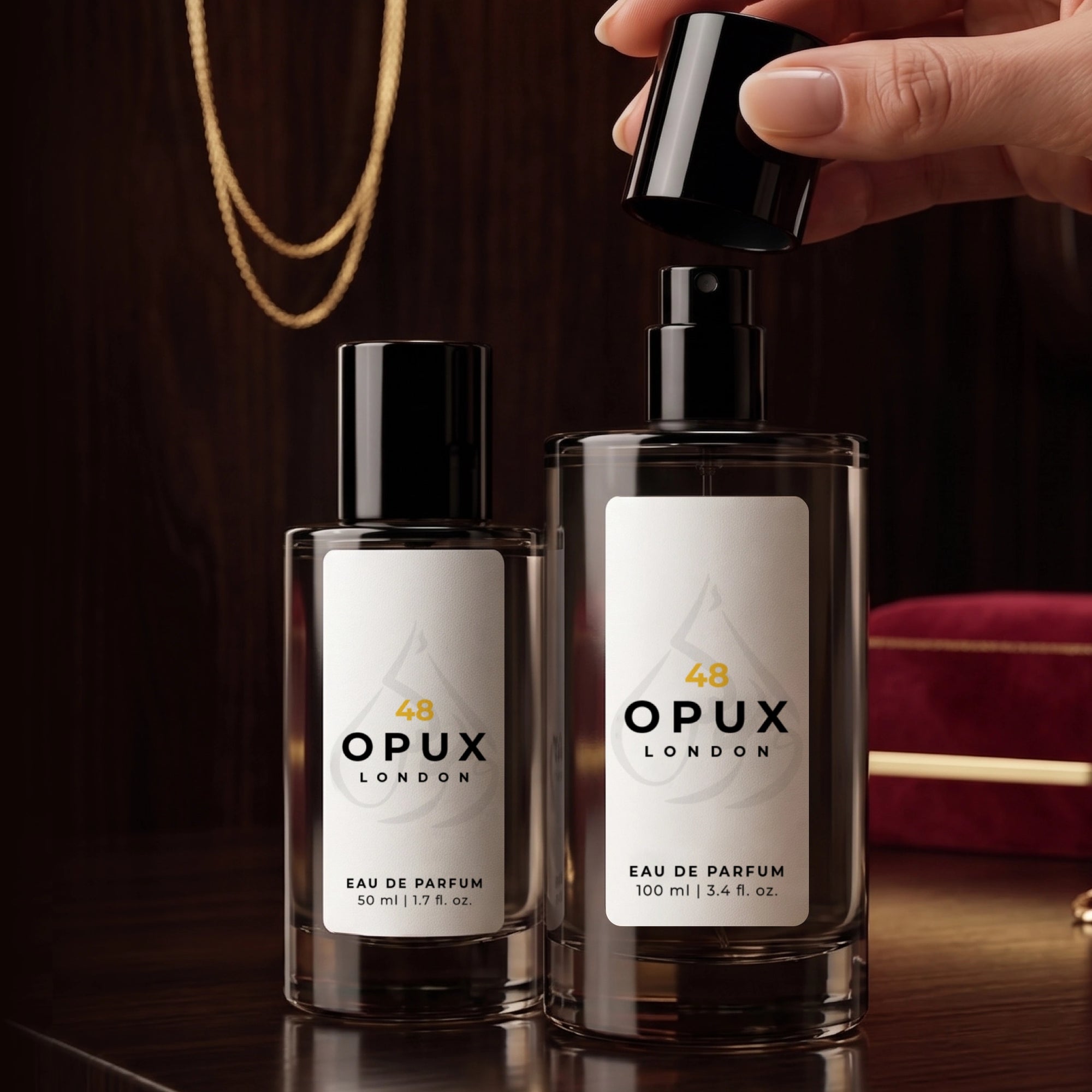 OPUX designer inspired perfume bottles in 50ml and 100ml sizes